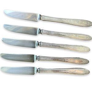 Antique 1921 Oneida Community Plate Grosvenor Grille Knives Set of 6 No Monogram